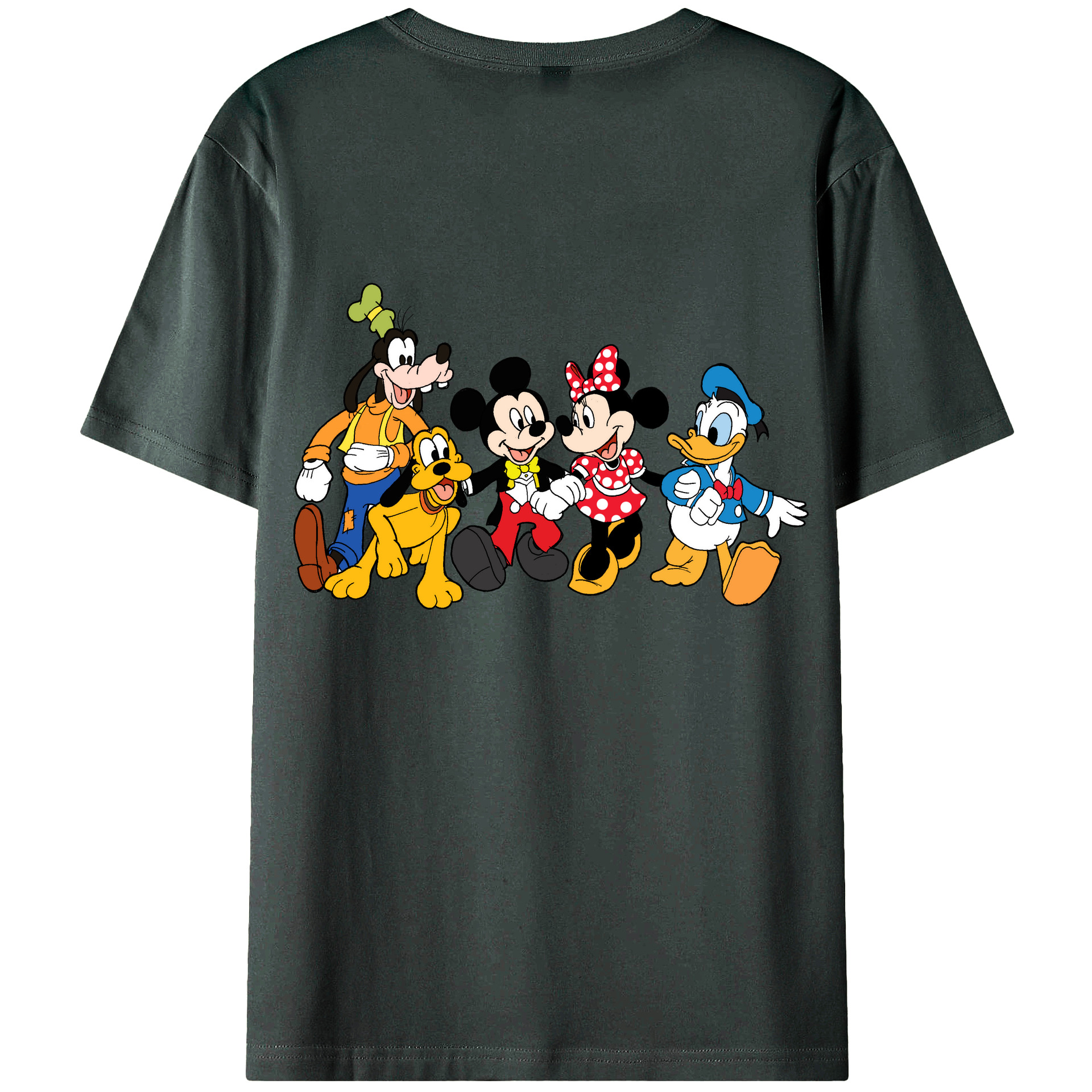 （画像用） ミッキーマウス Mickey Mouse 綿100％ メンズ半袖Tシャツ（バックプリント） 通気性